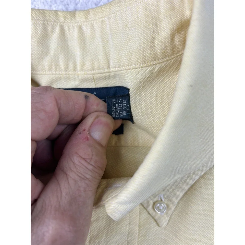 Polo Ralph Lauren Shirt Men's 16.5 34/35 Yardmouth Flesh Pony Yellow Button Down